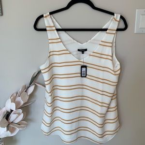 NWT - RW&Co v-neck sleeveless stripped shirt